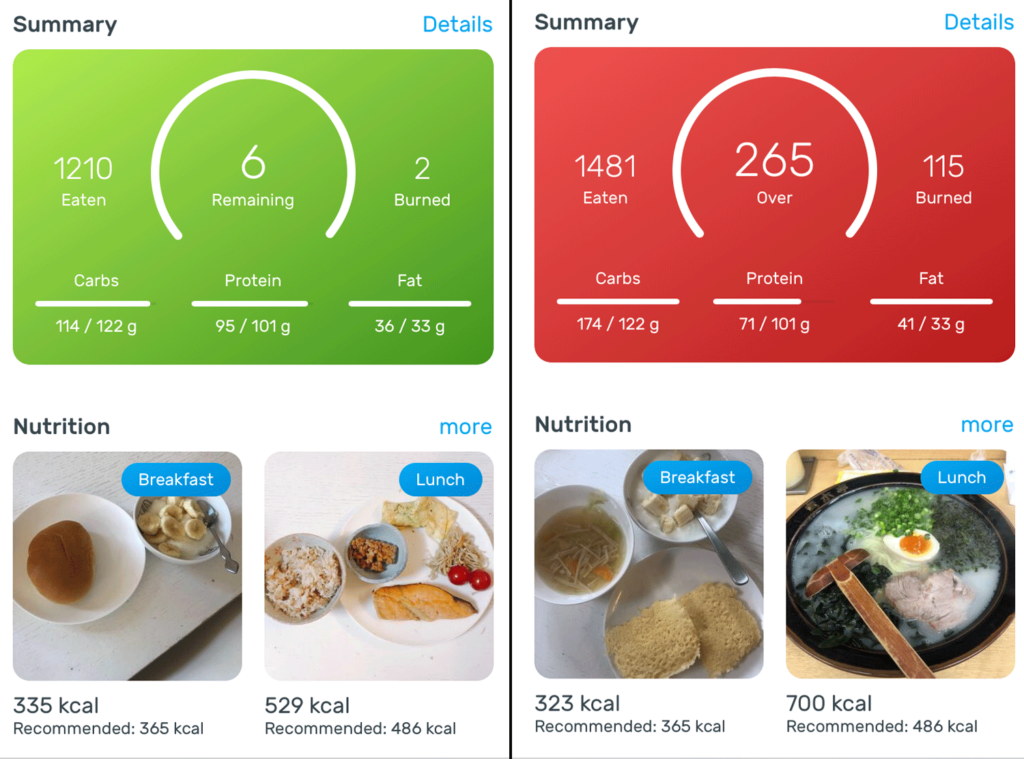 yazioアプリ画面